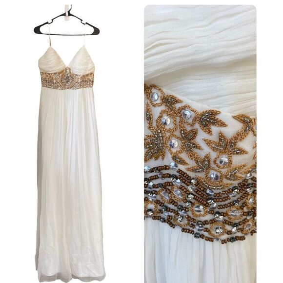 NWT Aidan Mattox special occasion (HOMECOMING) long beaded evening gown | long d - Picture 1 of 16